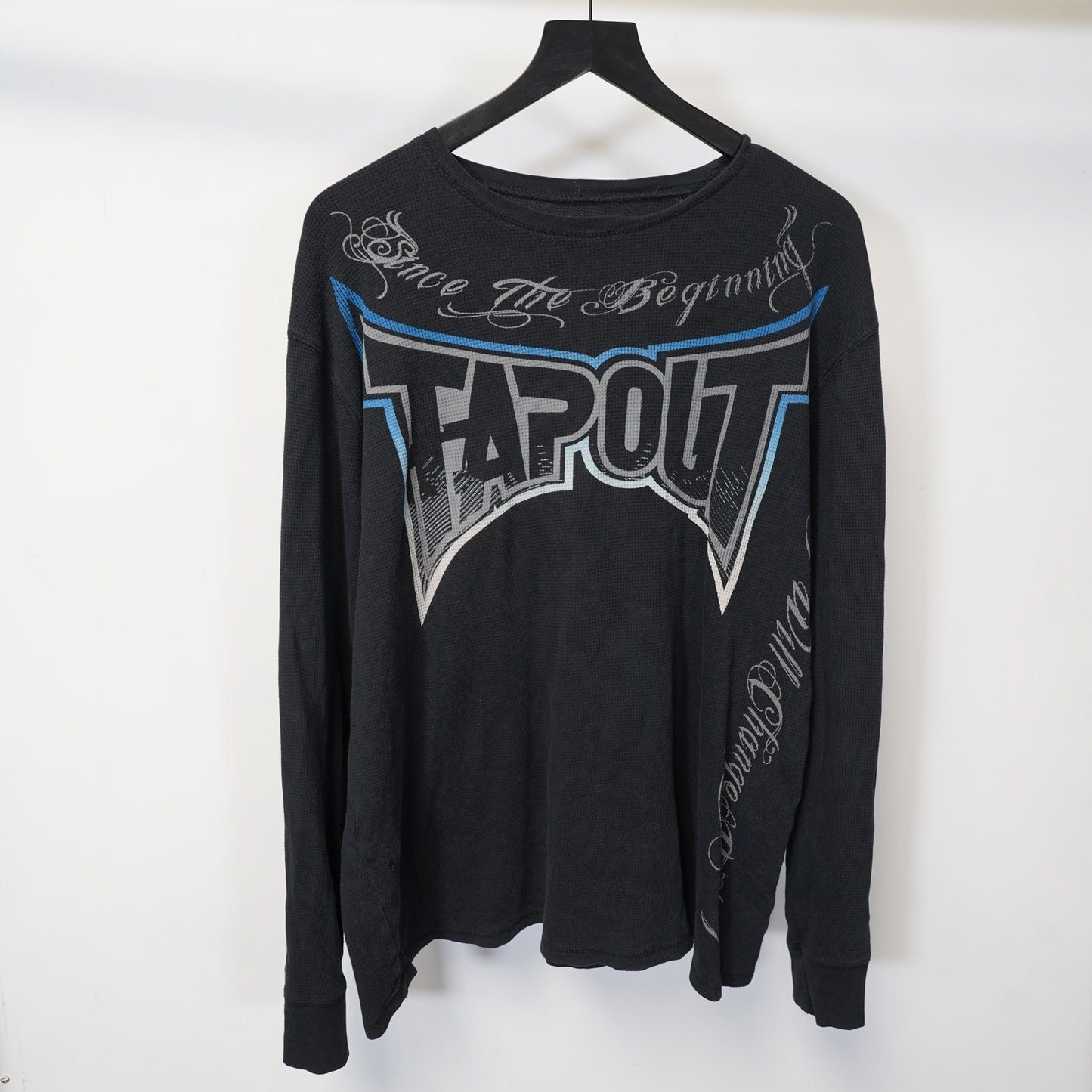 (XL) Vintage Tapout MMA Elite Y2K Waffle Knit Long Sleeve Thermal Men’s XL 2000s Emo