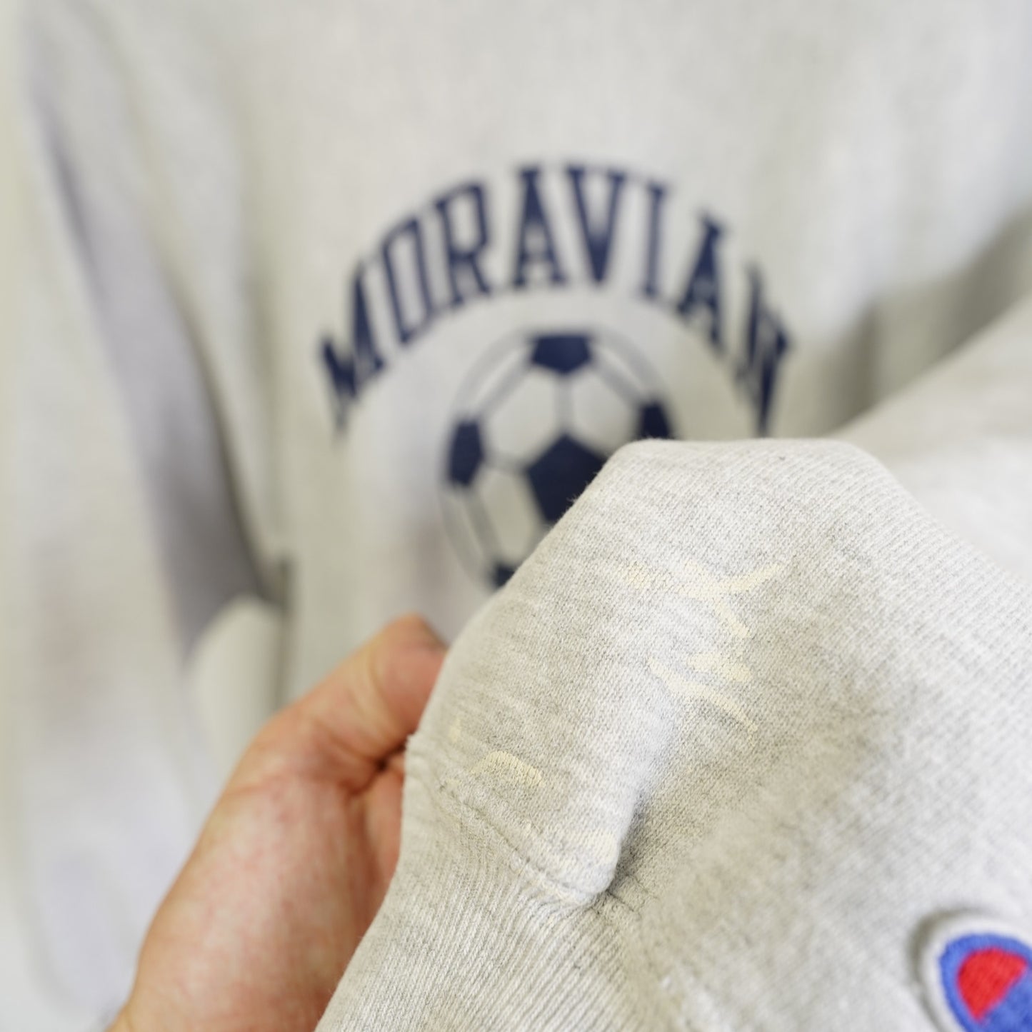 (L) Vintage Champion Reverse Weave Morvain Soccer Sweatshirt Men's L/XL Gray 80s-90s