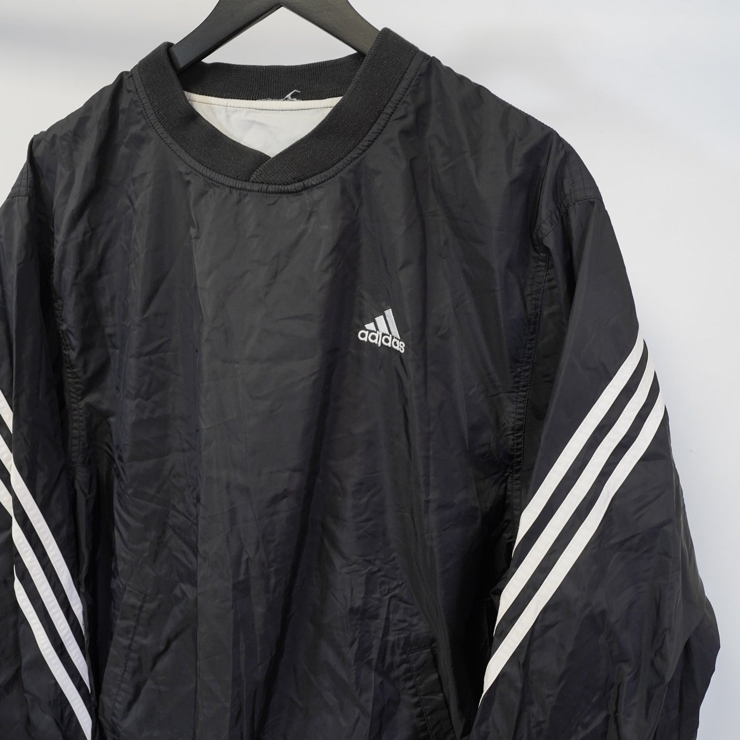 (M) Vintage Adidas Reversible Y2K Pullover Windbreaker Jacket Men's M Black White