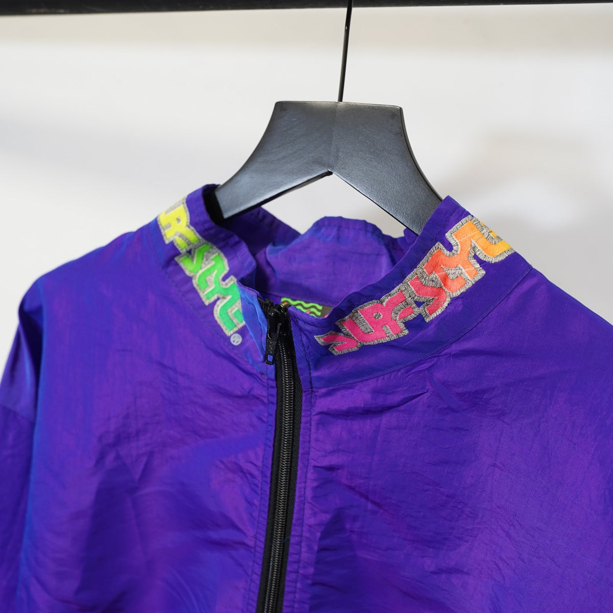 (XL) Vintage Surf Style Body Gear 1/4 Zip Windbreaker Jacket Men's XL Purple 90s
