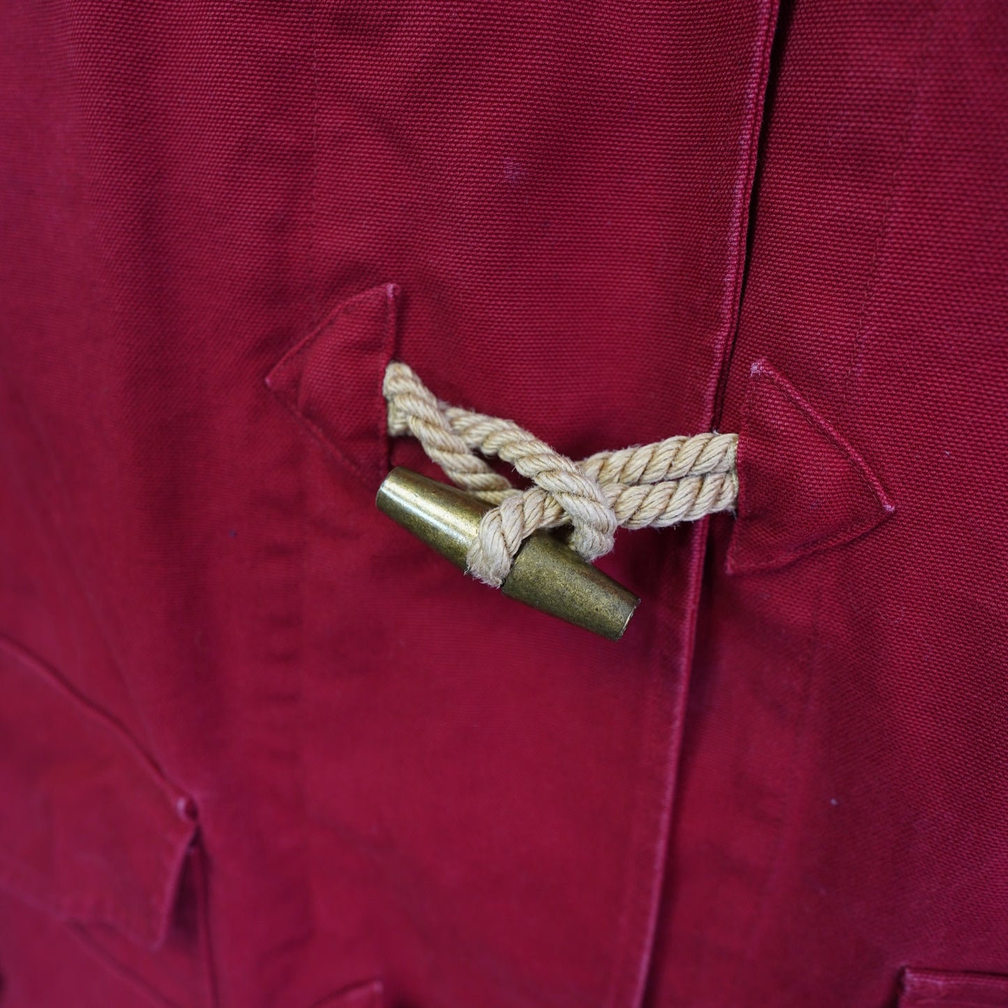 (Women's S) Lauren Ralph Lauren Canvas Fireman's Peacoat Jacket Red Preppy