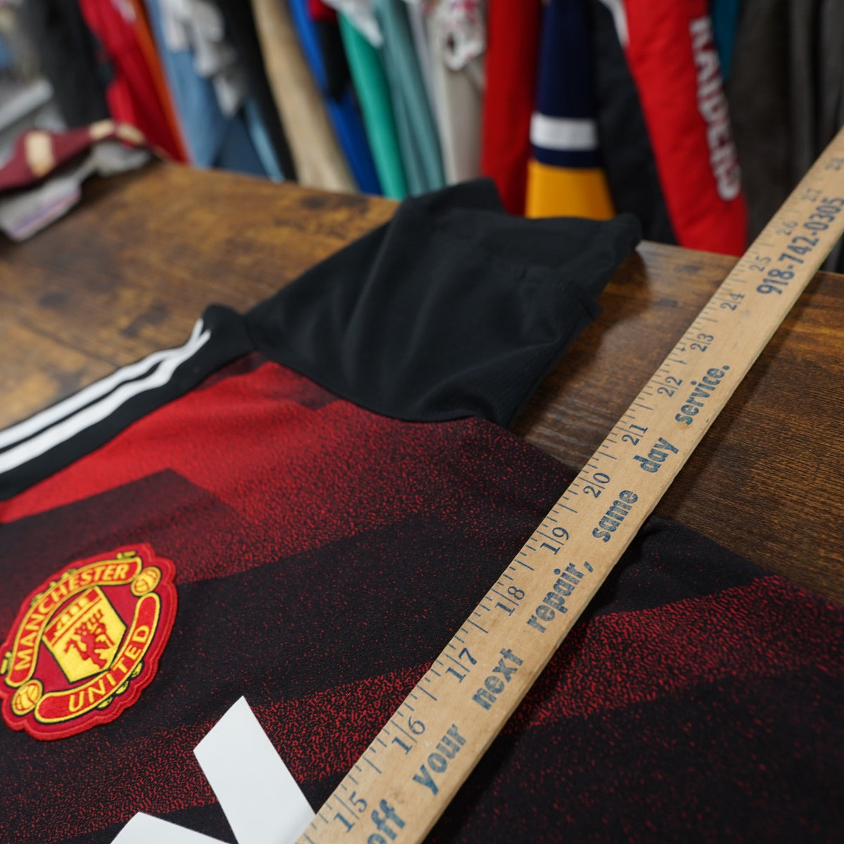 (M) Adidas Manchester United 2017–2018 Pre-Match Jersey Men's M Red Black