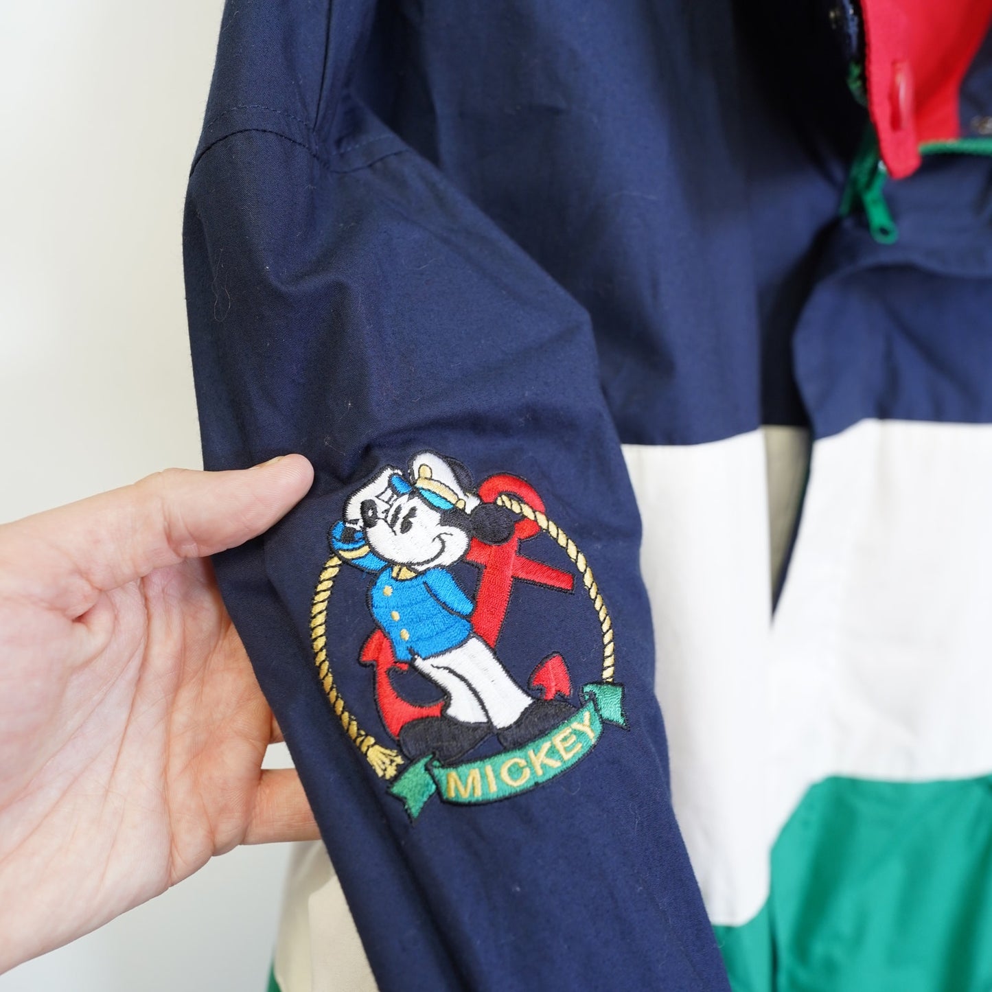 (L) Vintage Mickey Mouse 90s Reversible Colorblock Windbreaker Men's L Disney 90s