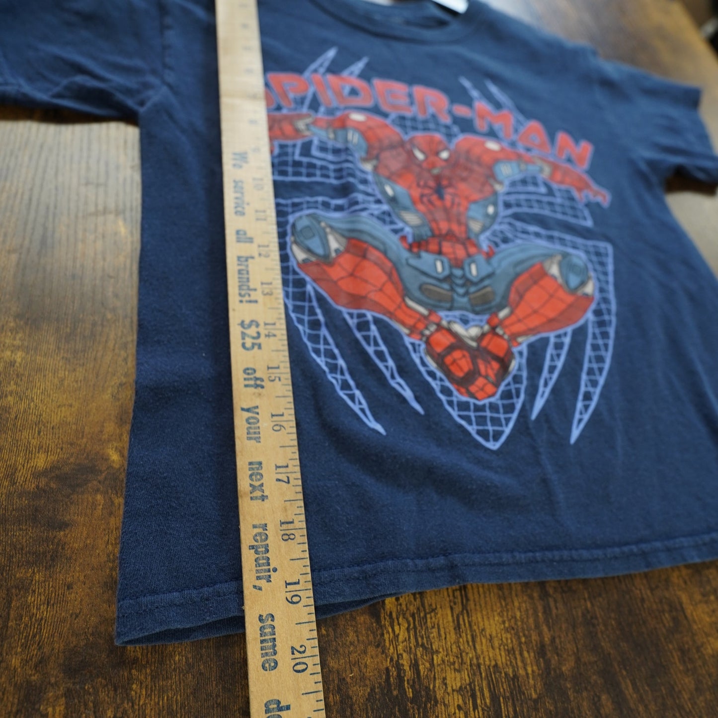 (Kids L 10/12) Spider-Man Avengers Mech T-Shirt Kids Sz. L Youth 10/12 Blue Spidey Superhero