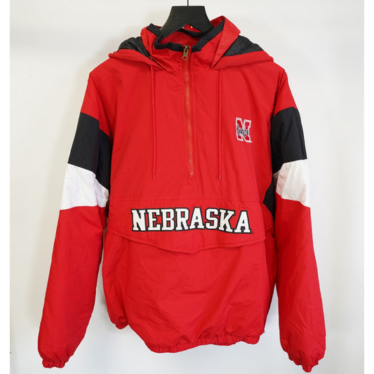 (XL) Vintage Nebraska Cornhuskers Heavy Anorack Puffer Jacket Men's XL Red Pro Edge