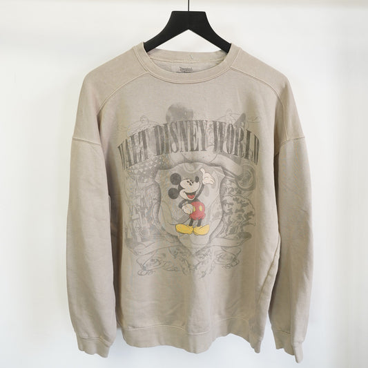 (S/M) Walt Disney World Mickey Mouse Crewneck Sweatshirt Men's S/M Tan 2000s