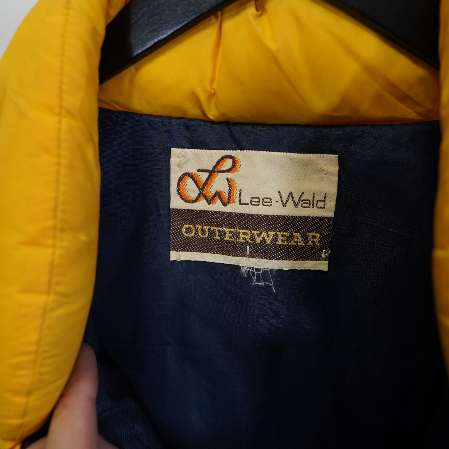 (L) True Vintage Lee Wald 70s Western Down Puffer Jacket Men's L Blue Yellow