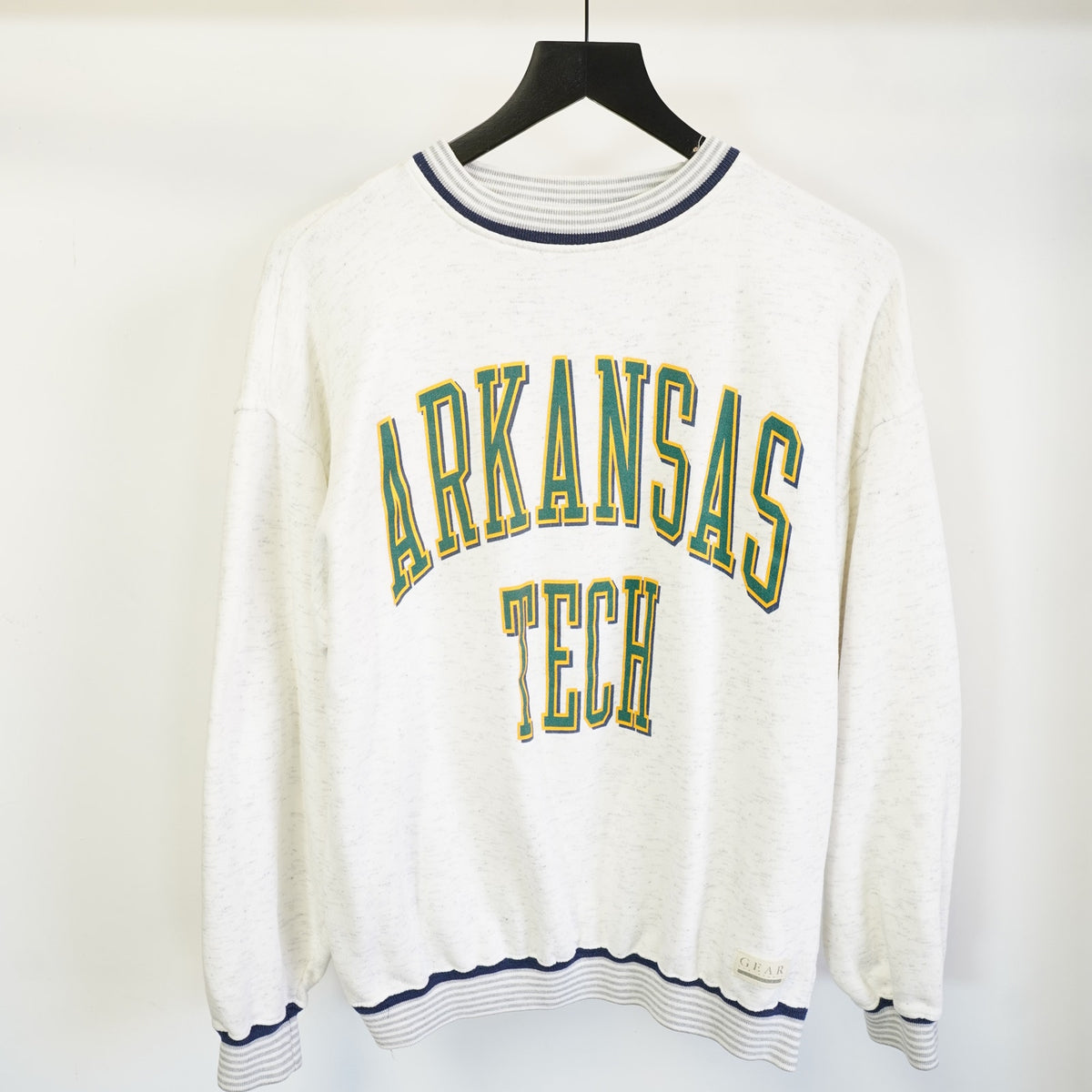 (M) Vintage Arkansas Tech 90s Sweatshirt Men's M Heather Gray White Arch Pullover