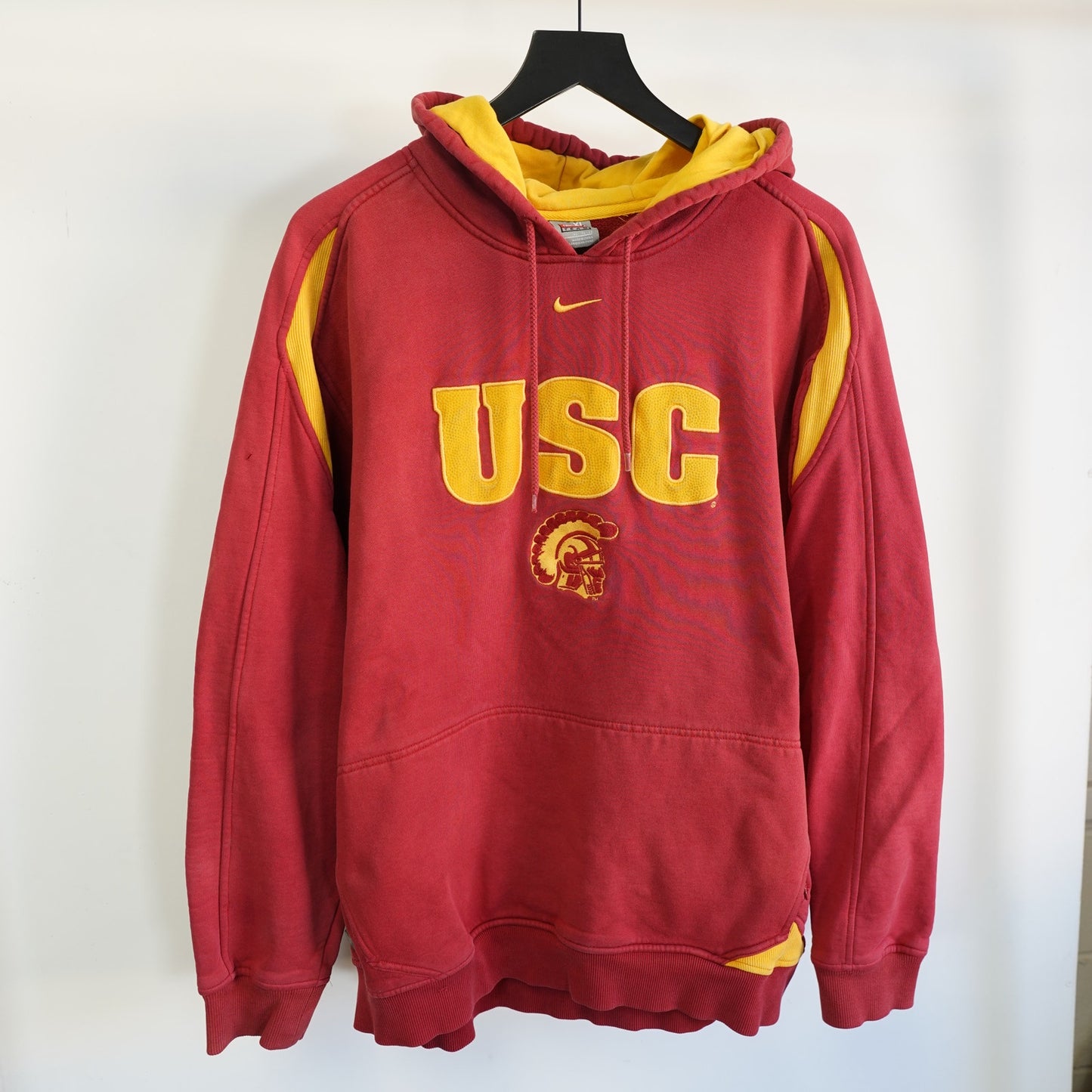(XL) Vintage USC Trojans Team Nike Center Swoosh Hoodie Men's XL Red Stitched
