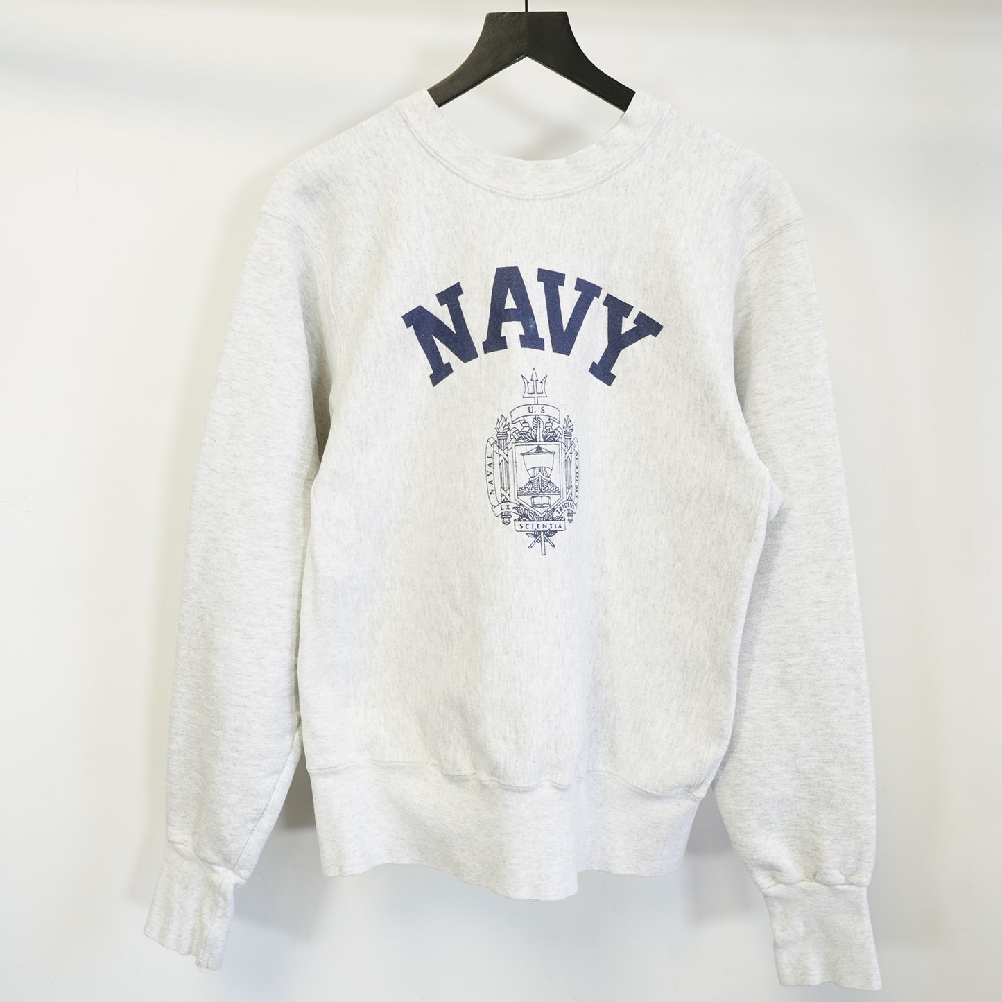 (S) Vintage US Navy Reverse Weave Sweatshirt Unisex S Heather Gray Naval Academy