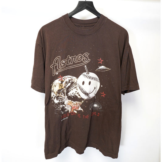 (L) Vintage Houston Astros Slumped Y2K T-Shirt Men's L Brown DJ Screw 2000s Retro