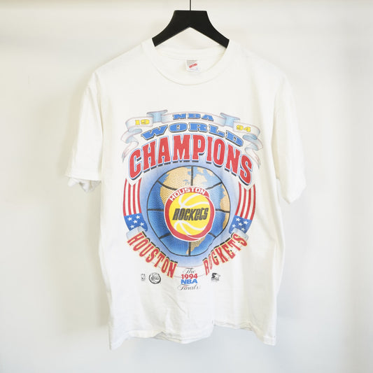 (L) Vintage Houston Rockets 19994 World Champions Starter T-Shirt Men's L White NBA