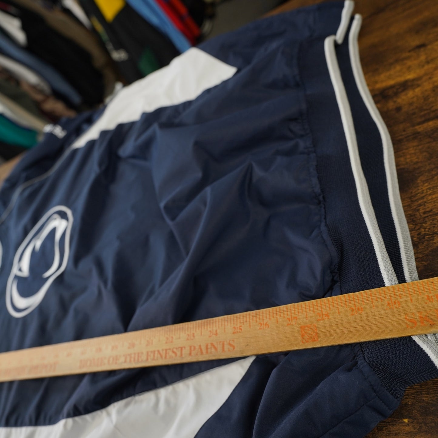 (3XL) Vintage Penn State Nittany Lion Embroidered Pullover Windbreaker Men's 3XL Blue