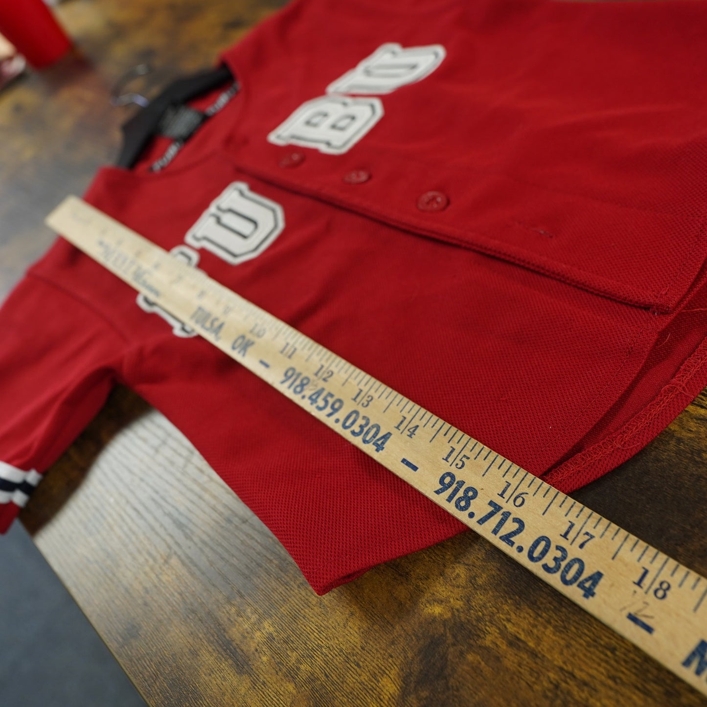 (Kids 4) Vintage Kids Fubu Stitched Baseball Jersey Boys S Size 4 Y2K 2000s Hip Hop Red