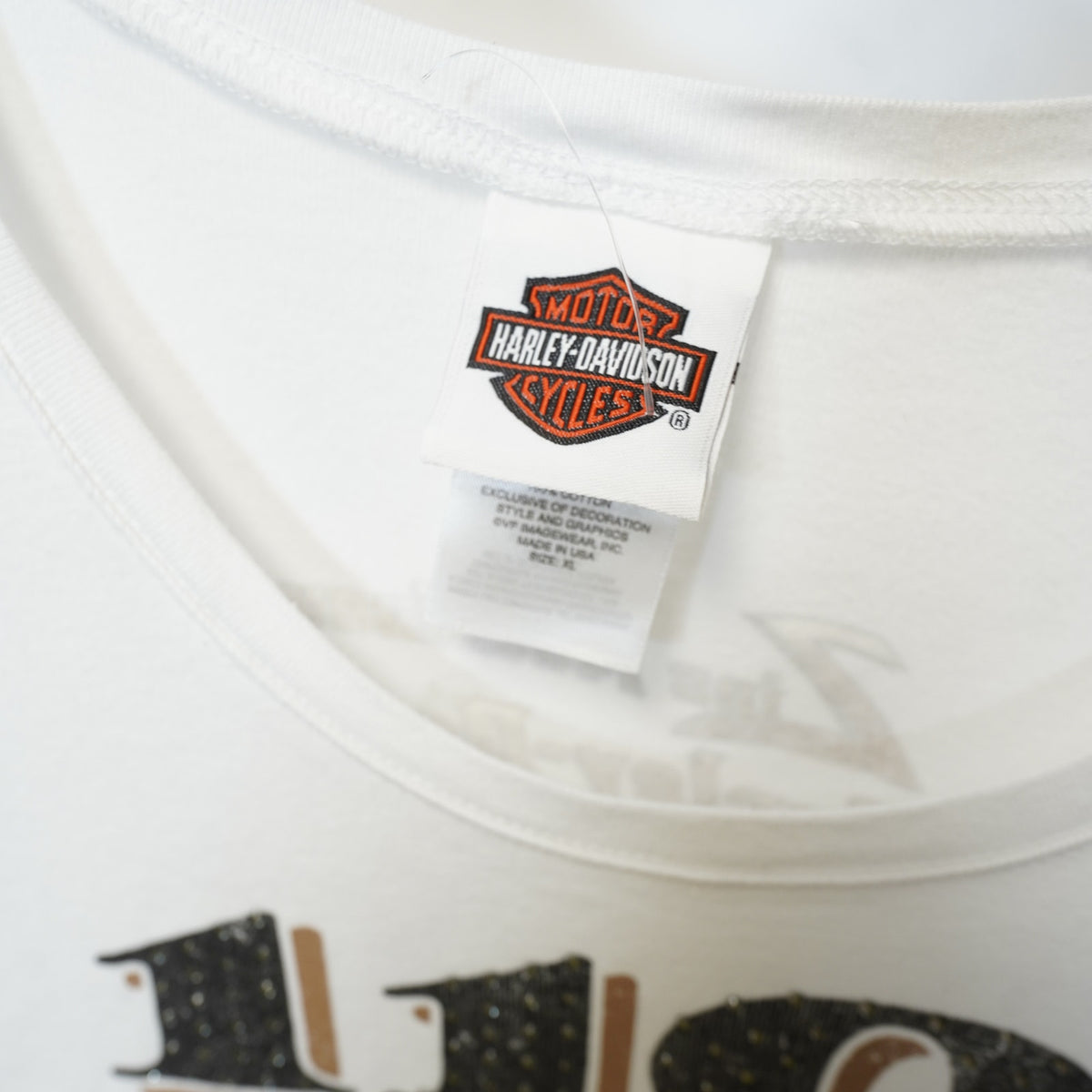 (XL) Harley Davidson Michigan Women's Bedazzled Biker T-Shirt Size XL White