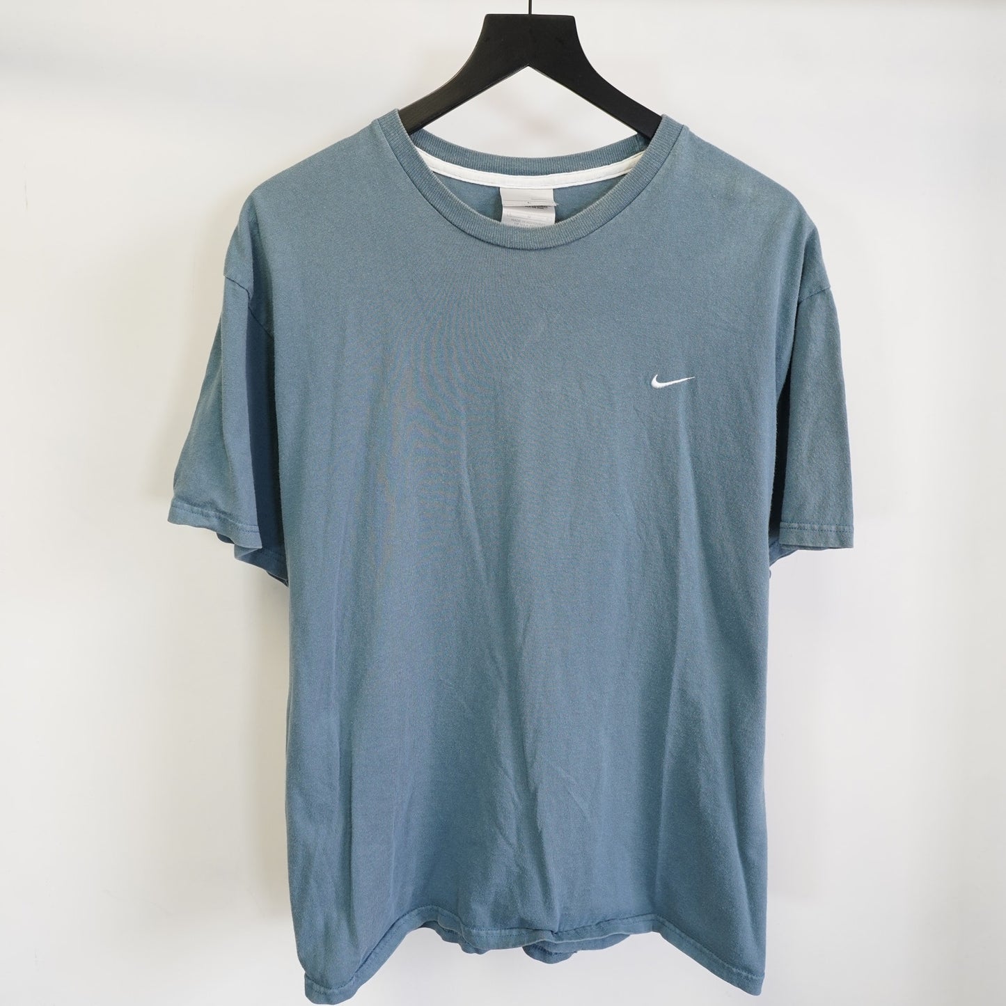 (L) Vintage 2000s Nike Essential Swoosh Check T-Shirt Men's L Blue Embroidered Y2K