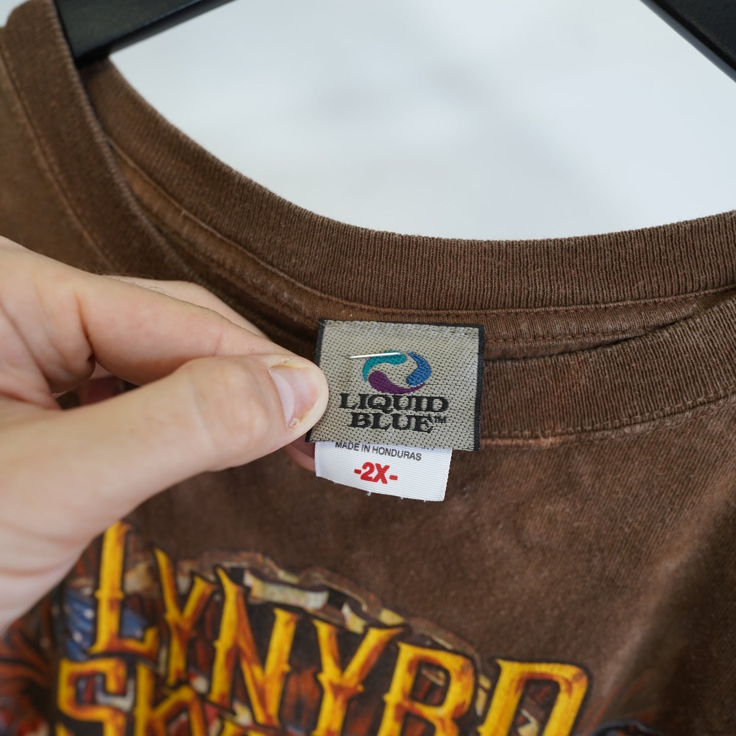 (XXL) Liquid Blue Lynyrd Skynyrd Southern Rock Tie Dye T-Shirt Men's XXL Brown