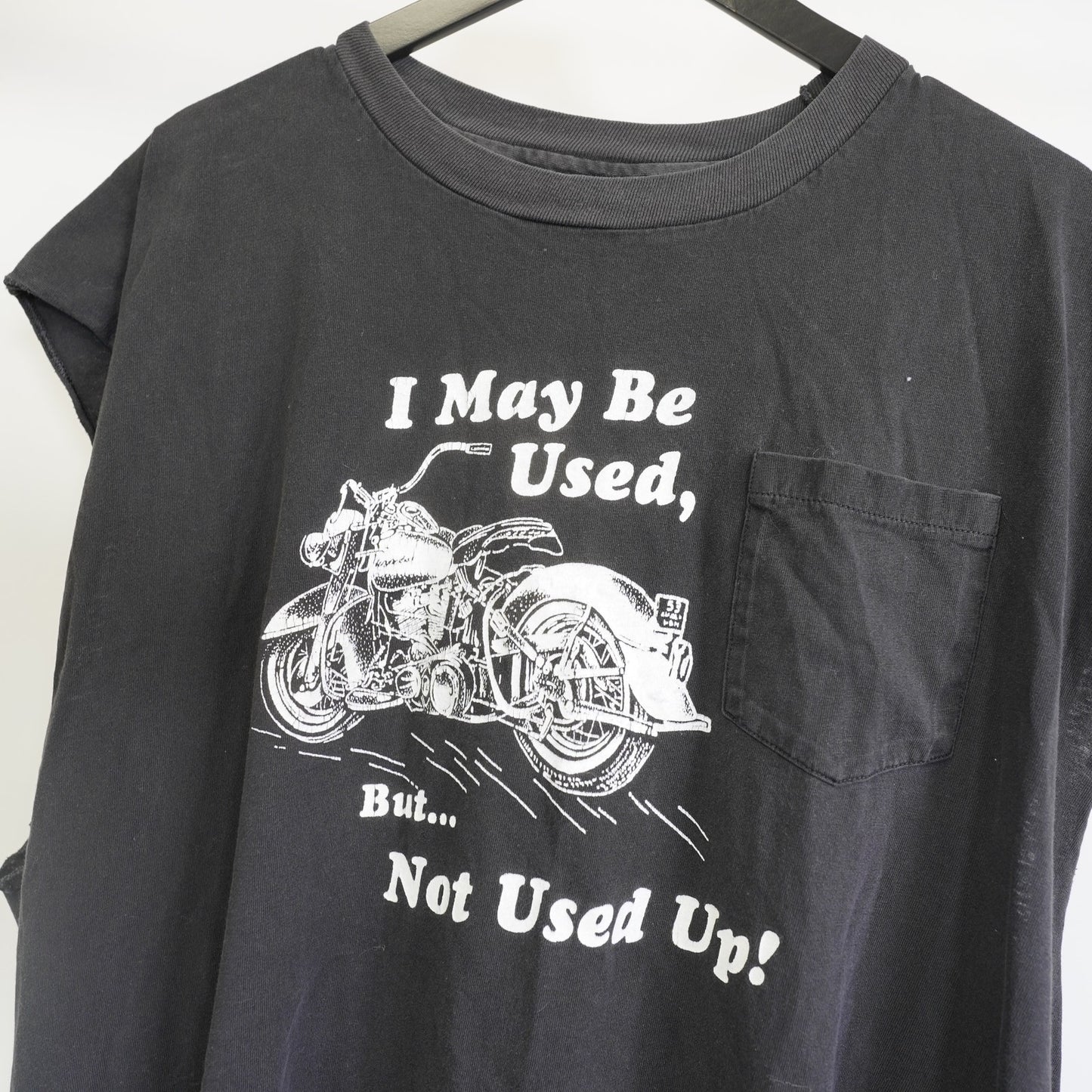 (XXL) Vintage I'm Used But Not Used Up Biker Muscle T-Shirt Men's XXL Black Harley