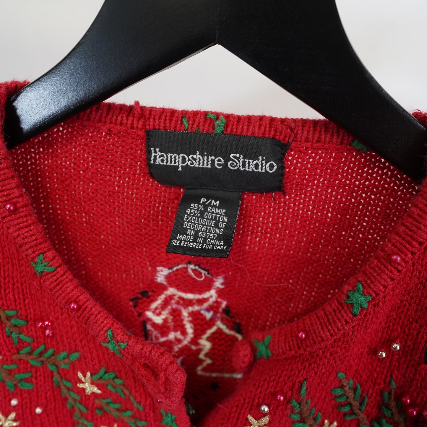 (Women's M) Vintage Holiday Knit Christmas Cardigan Sweater Women's M Snowman Stitch Frosty