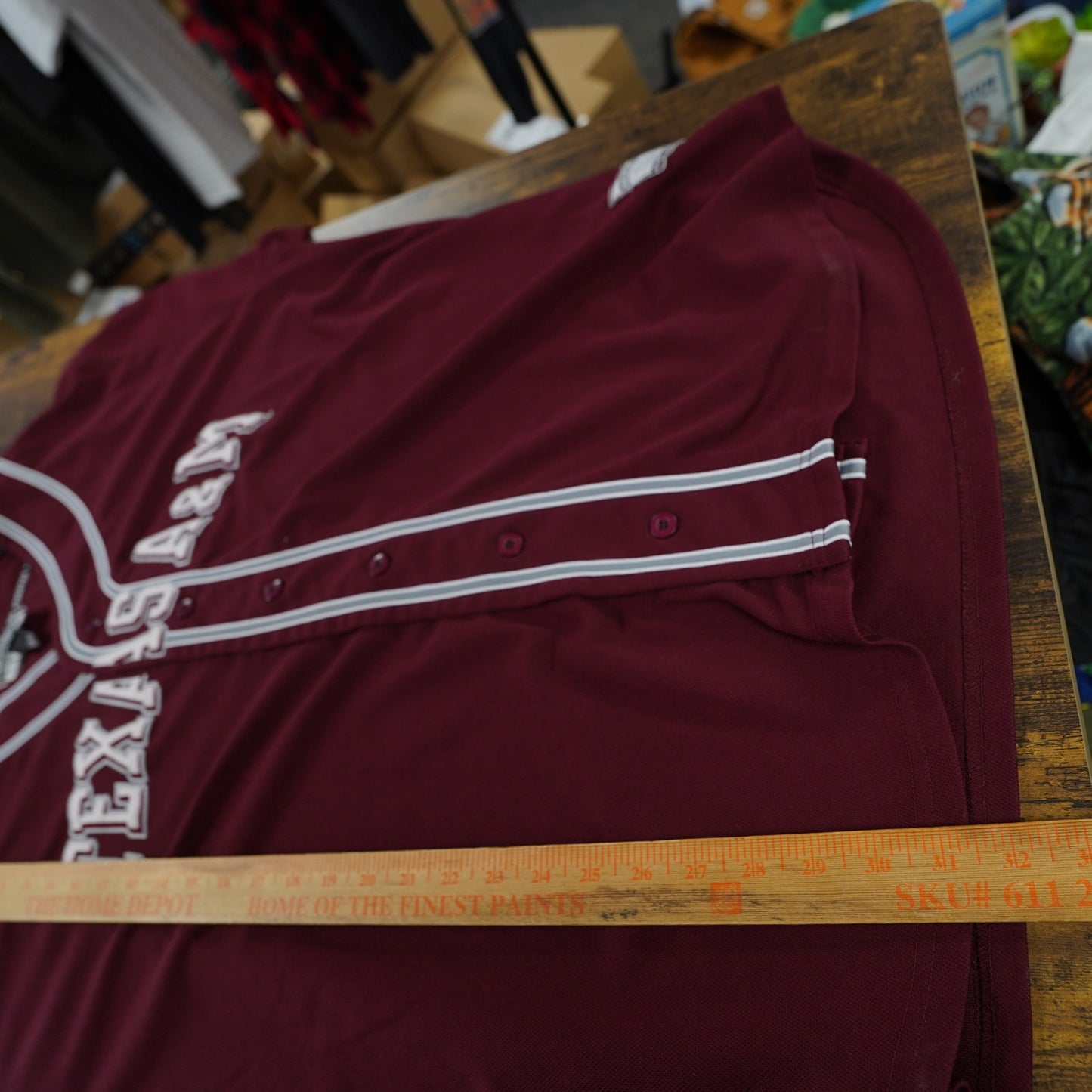 (XL/XXL) Vintage Texas A&M Embroidered Baseball Jersey Men's XL-XXL Steve & Barrys Maroon