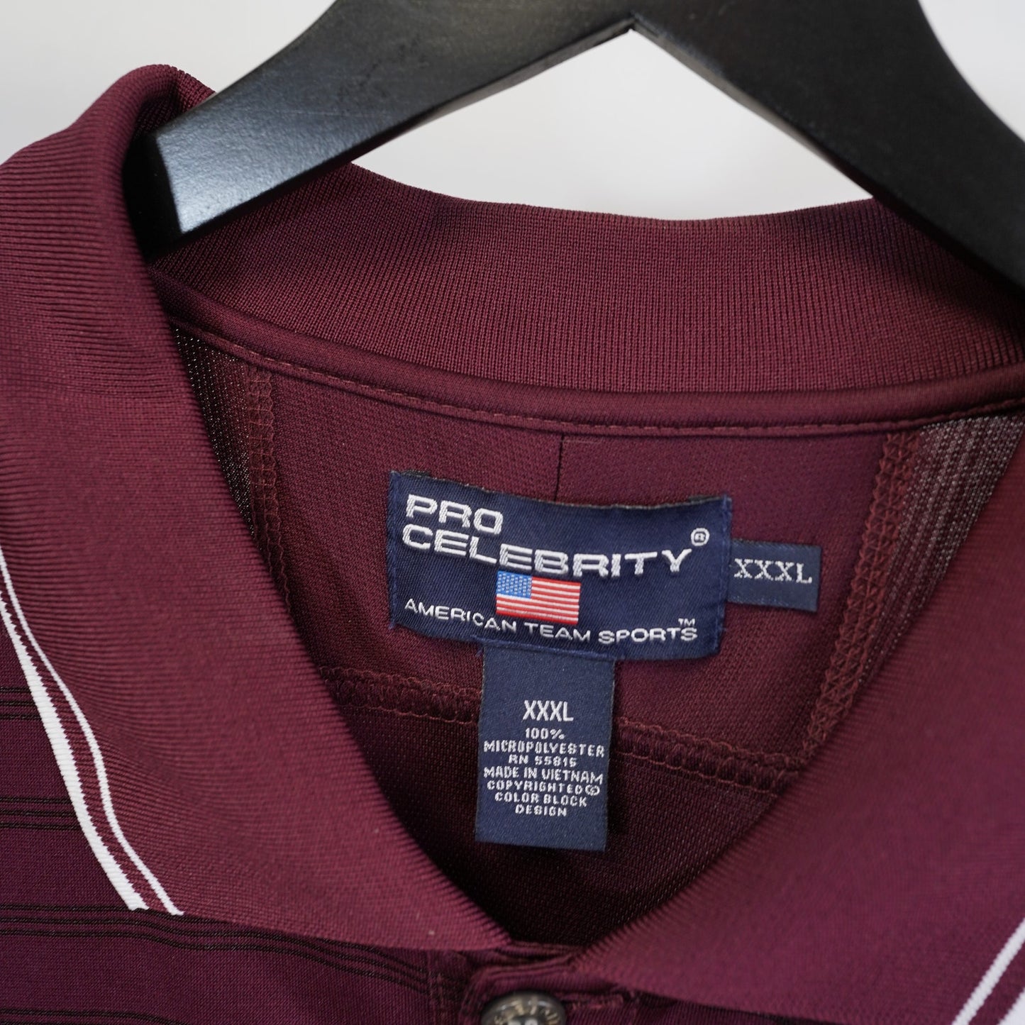 (3XL) Vintage Texas A&M Aggies Striped Polo Shirt Men's 3XL Maroon Football ATM