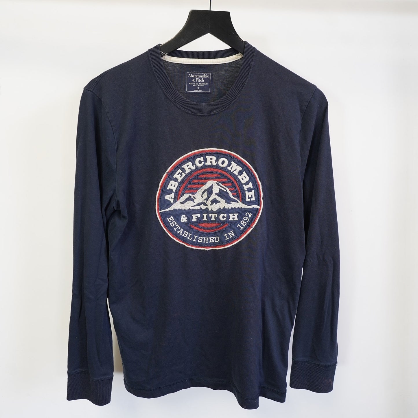 (S) Vintage Abercrombie & Fitch Y2K Muscle Longsleeve T-Shirt Mens S Sewn Blue 2000s