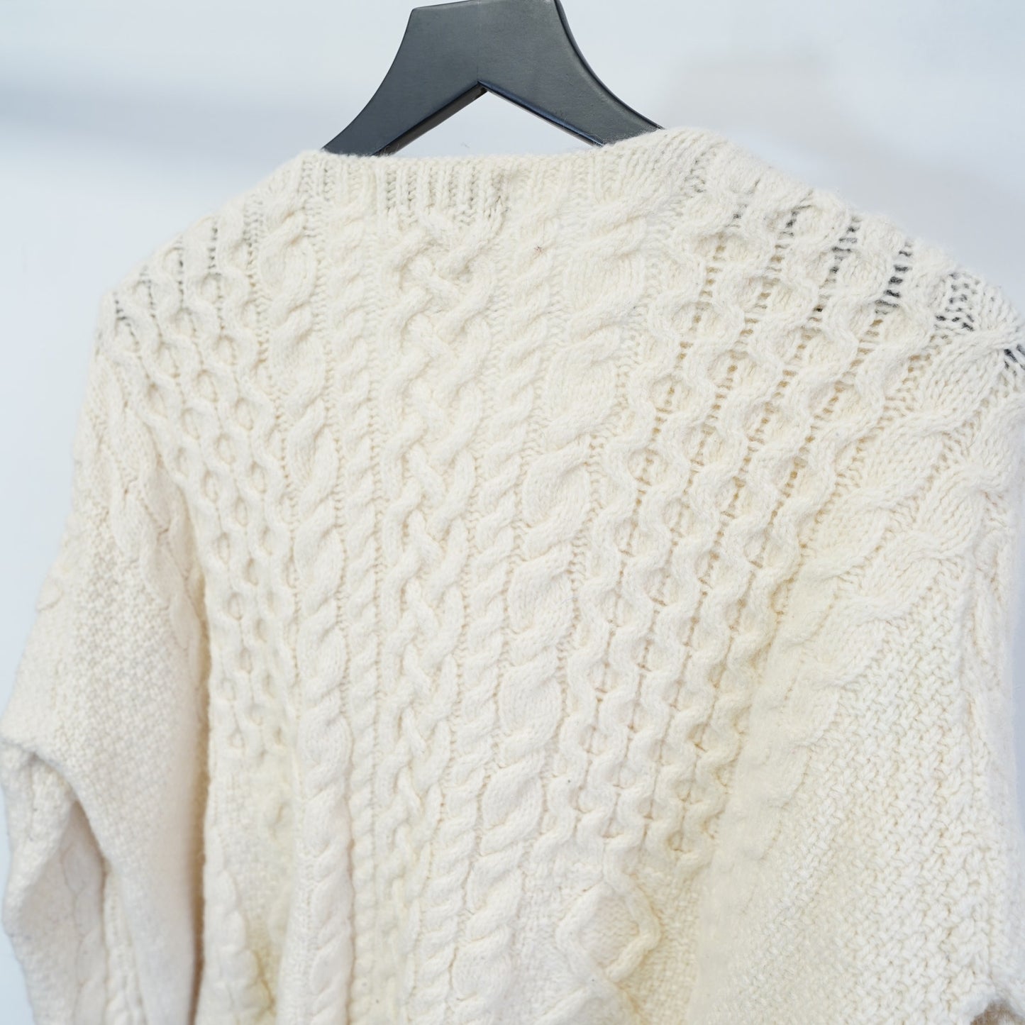 (Women's XXL) Vintage Aran Crafts Cardigan Sweater Cream Wool Fisherman Ireland Women's XXL