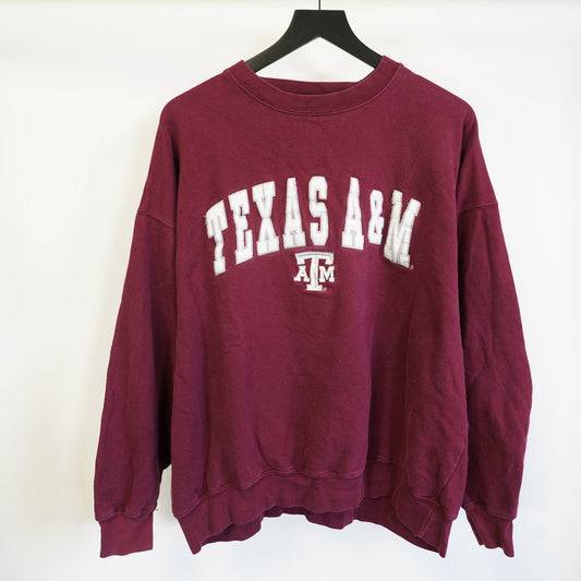 (XL) Texas A&M Aggies Sewn Crewneck Sweatshirt OVB Men's XL Maroon ATM Stitched