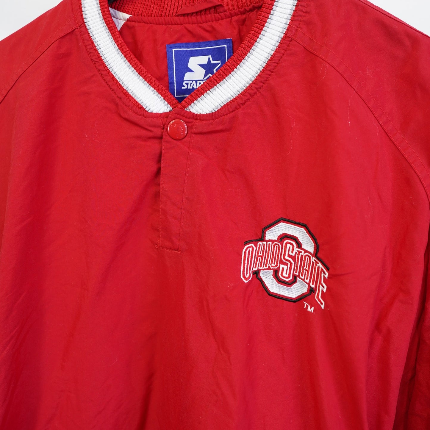 (XL) Vintage Ohio State Buckeyes Starter Pullover Windbreaker Men's XL Red 90s Sewn