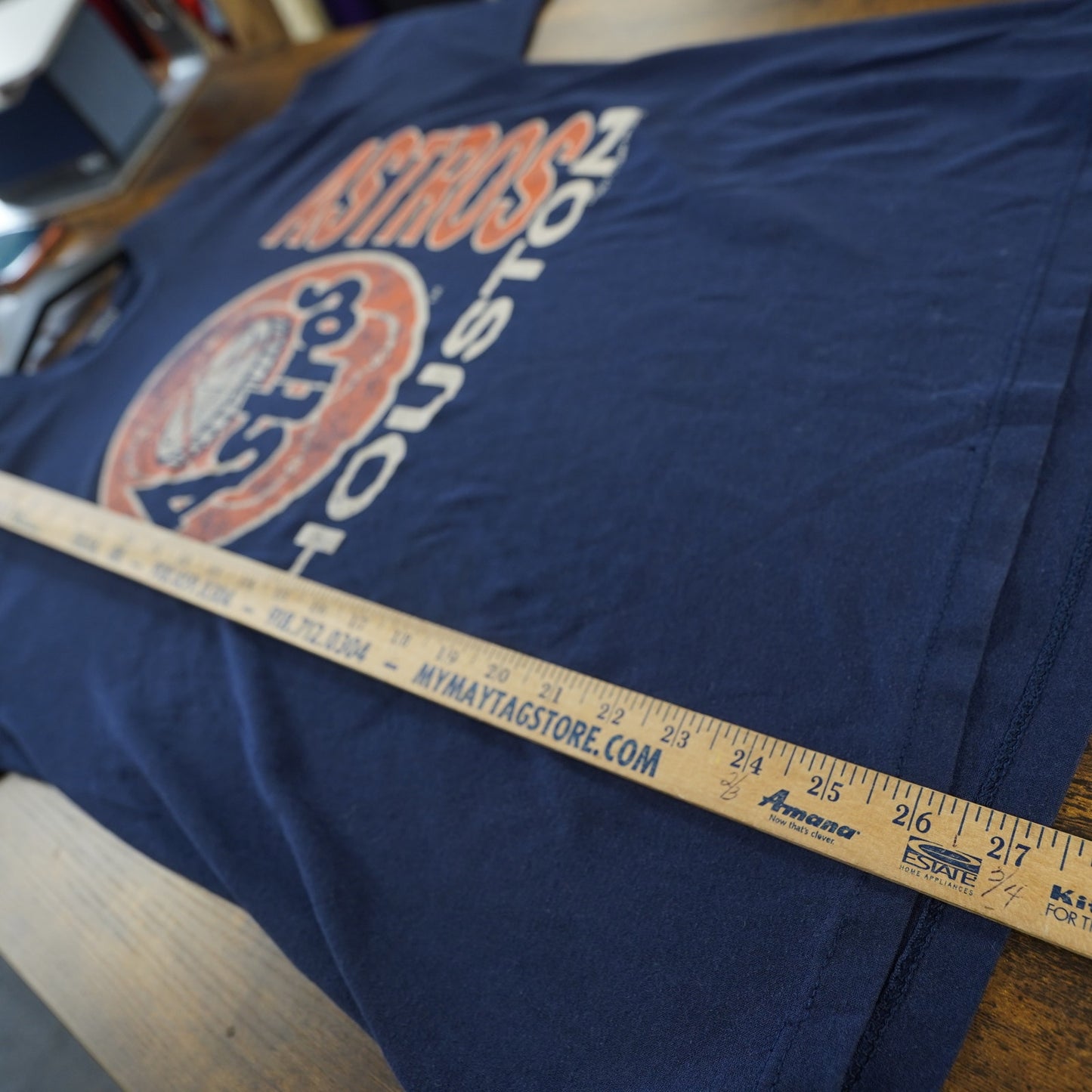(L) Vintage Houston Astros Logo 7 1990 MLB Baseball T-Shirt Men's L Blue Astrodome