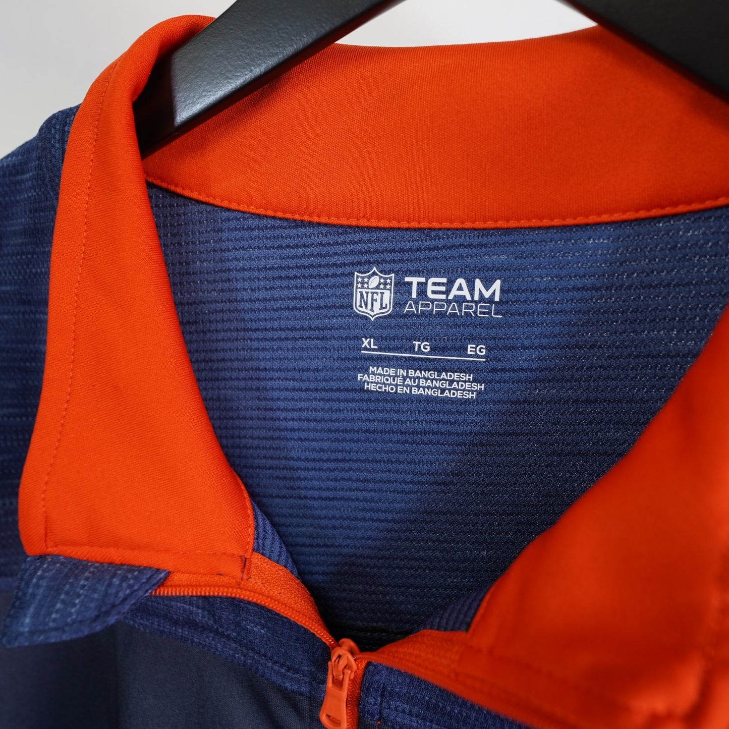 (XL) Chicago Bears NFL Team Apparel 1/4 Zip Pullover Men's XL Blue Orange Sideline