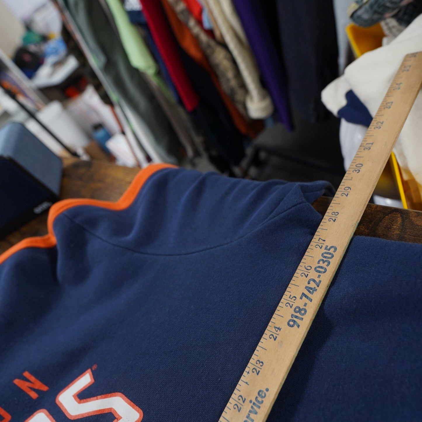 (XXL) Houston Astros Fanatics Two-Tone Hoodie Men's XXL Navy Blue Orange