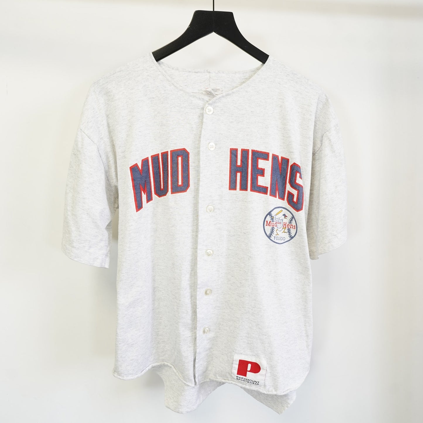(L) Vintage Toledo Mud Hens 90s Baseball Jersey Men’s L Gray Minor League USA Made