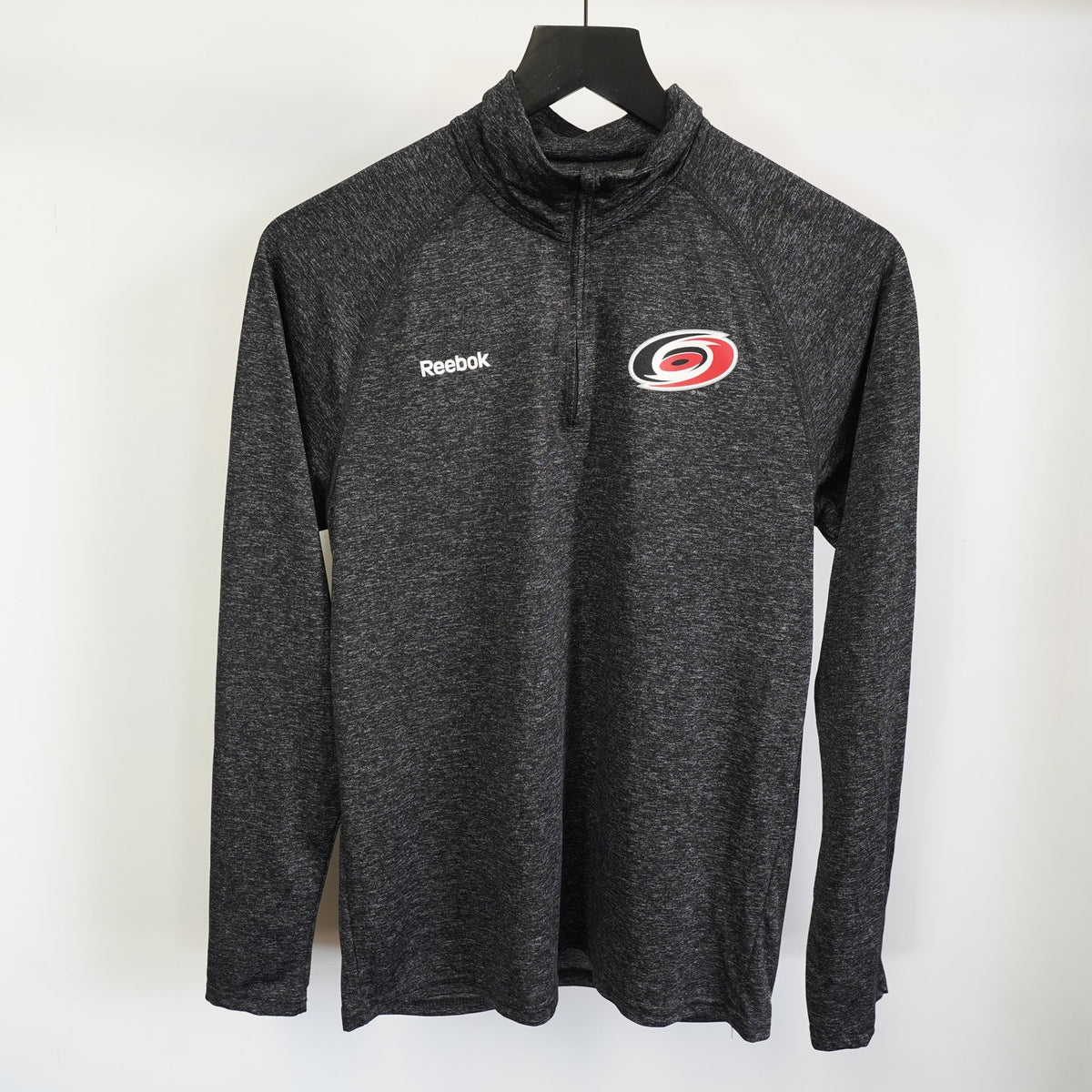 (S) Carolina Hurricanes 1/4 Zip Reebok Performance Pullover Men's S Gray NHL