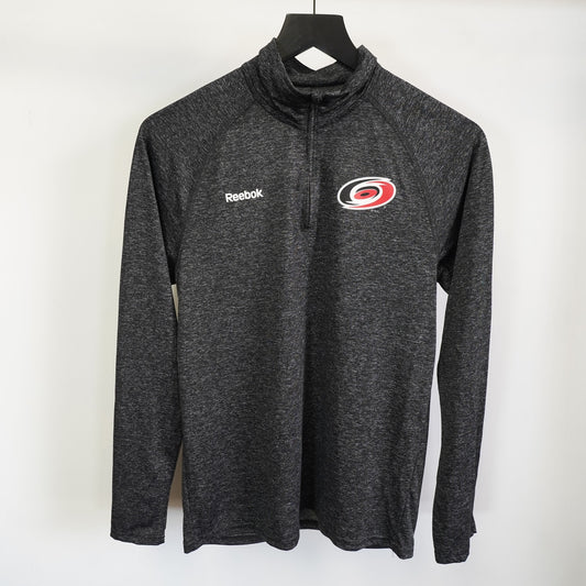 (S) Carolina Hurricanes 1/4 Zip Reebok Performance Pullover Men's S Gray NHL