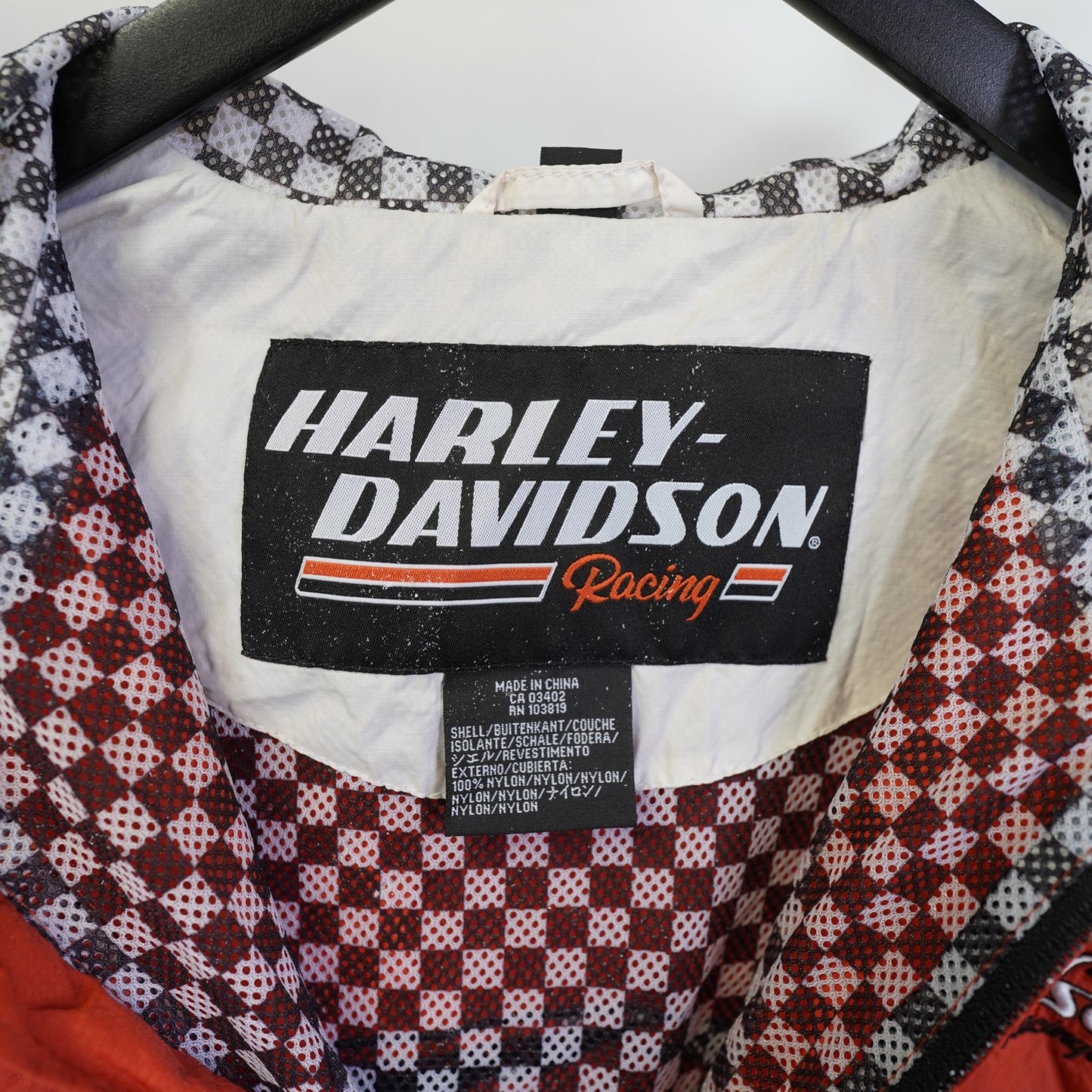 (Women's M) Vtg Harley Davidson Motorcycles Windbreaker Jacket Orange Sewn Eagle