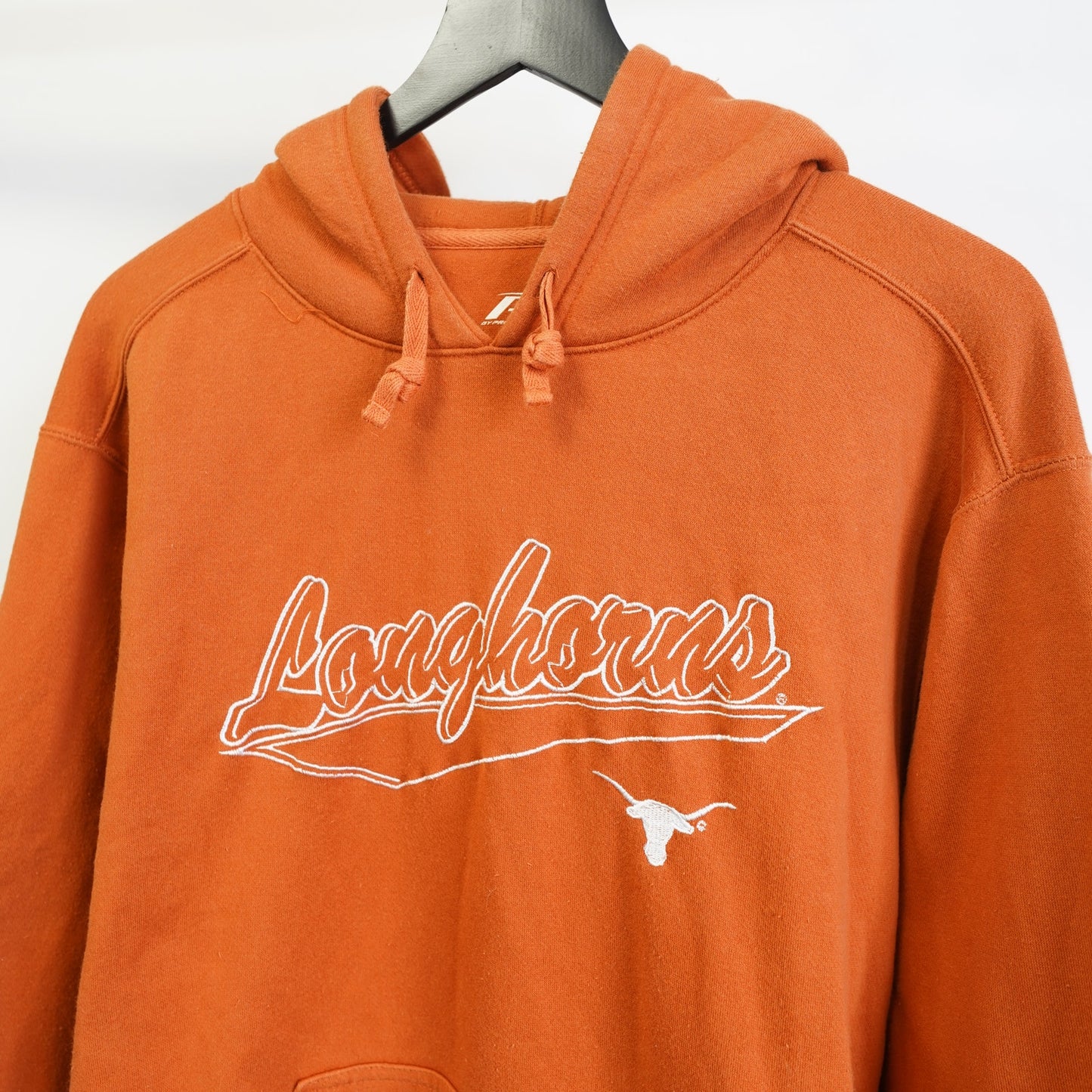 (M) University of Texas Longhorns Embroidered Hoodie Men's M Orange Pro Player UT