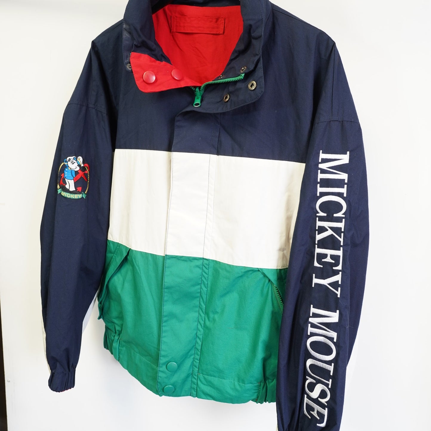 (L) Vintage Mickey Mouse 90s Reversible Colorblock Windbreaker Men's L Disney 90s