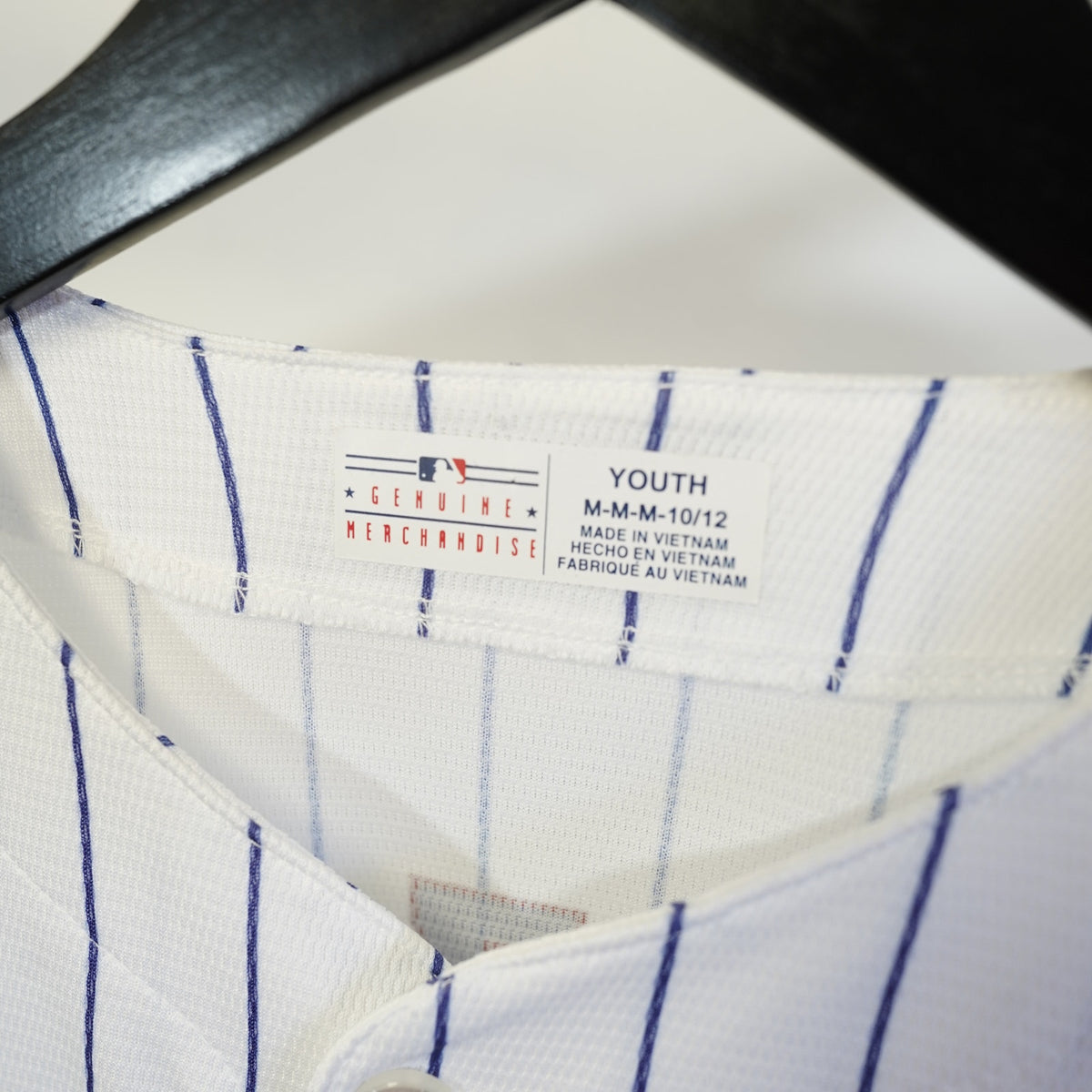 (Boys M) Chicago Cubs Majestic Pinstripe Anthony Rizzo Baseball Jersey Youth M 10/12 Boys
