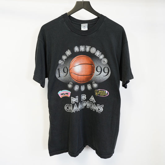 (XL) Vintage San Antonio Spurs T Shirt Size XL 1999 NBA Championship Black 90s