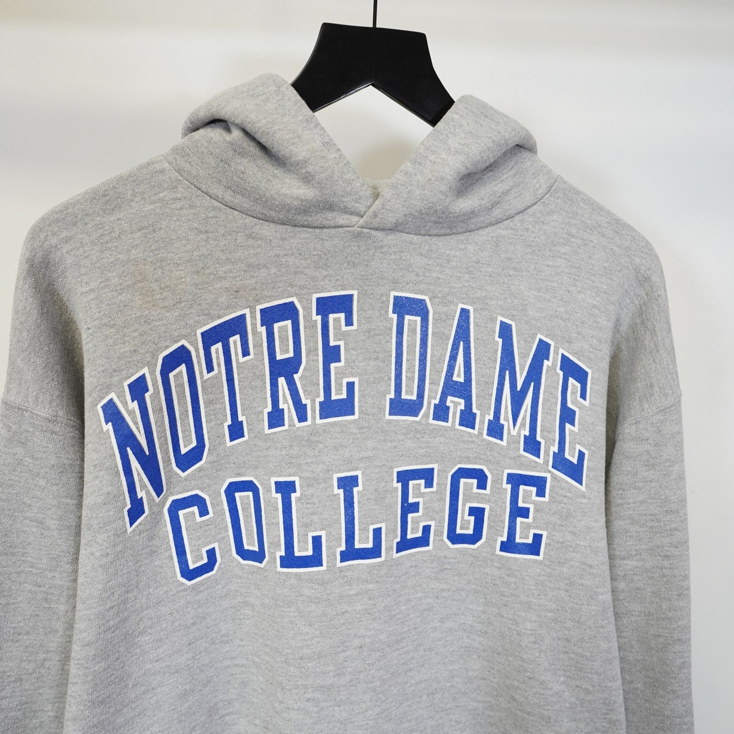 (L) Vintage Notre Dame College Russell Athletic Hoodie Men's L Gray