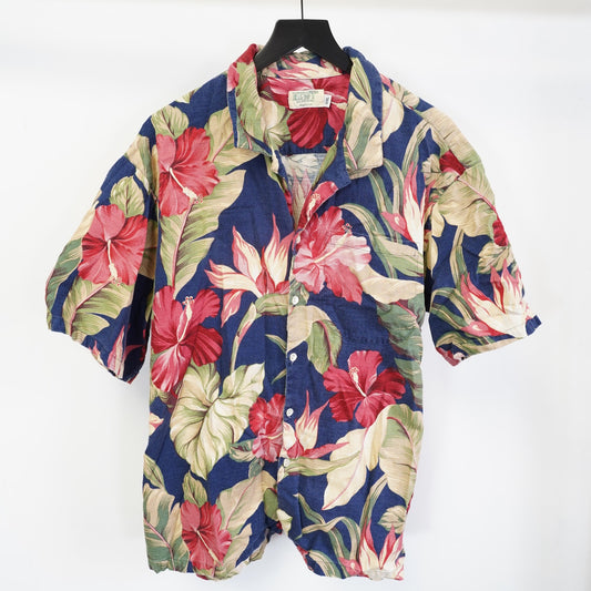 (XXL) Vintage Royal Honolulu Floral Hawaiian Shirt Men's XXL Tropical Hibiscus Surf