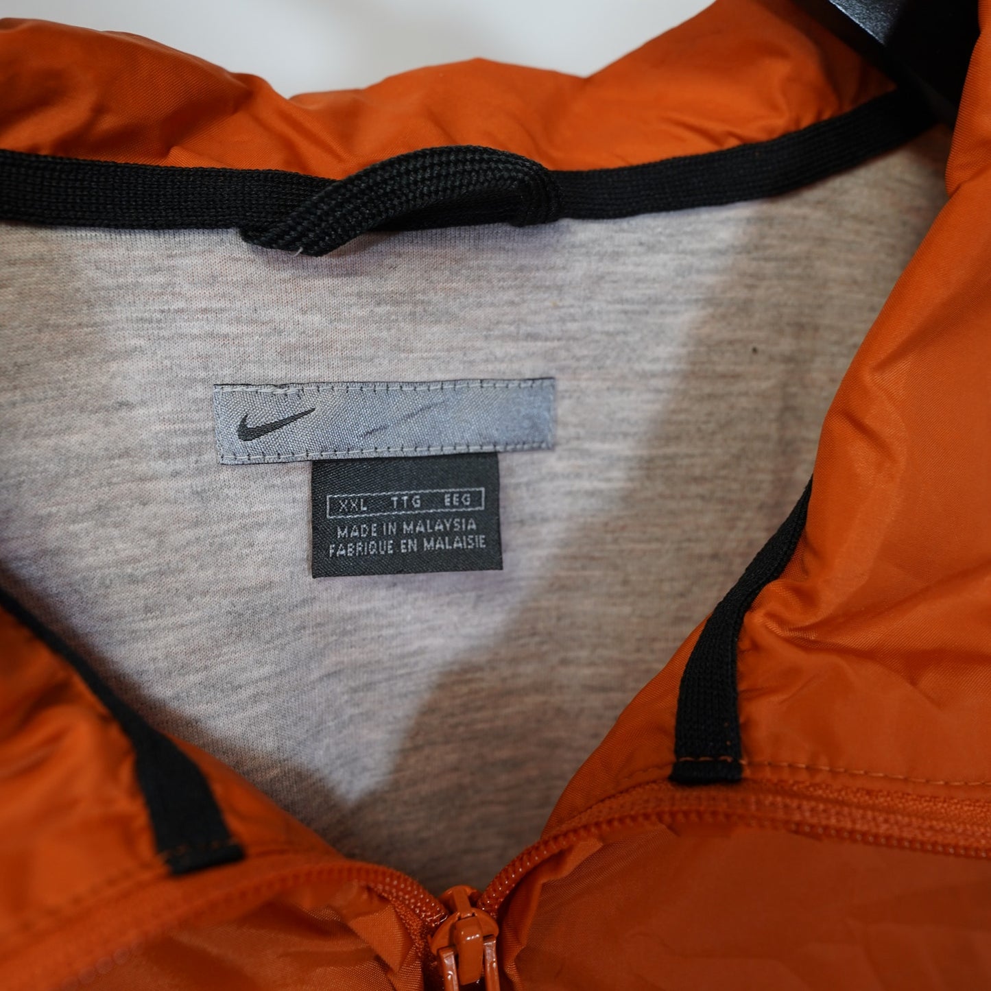 (XXL) Vintage Orange Nike 2000s Windbreaker Men's XXL Cotton Lined 2000s Running