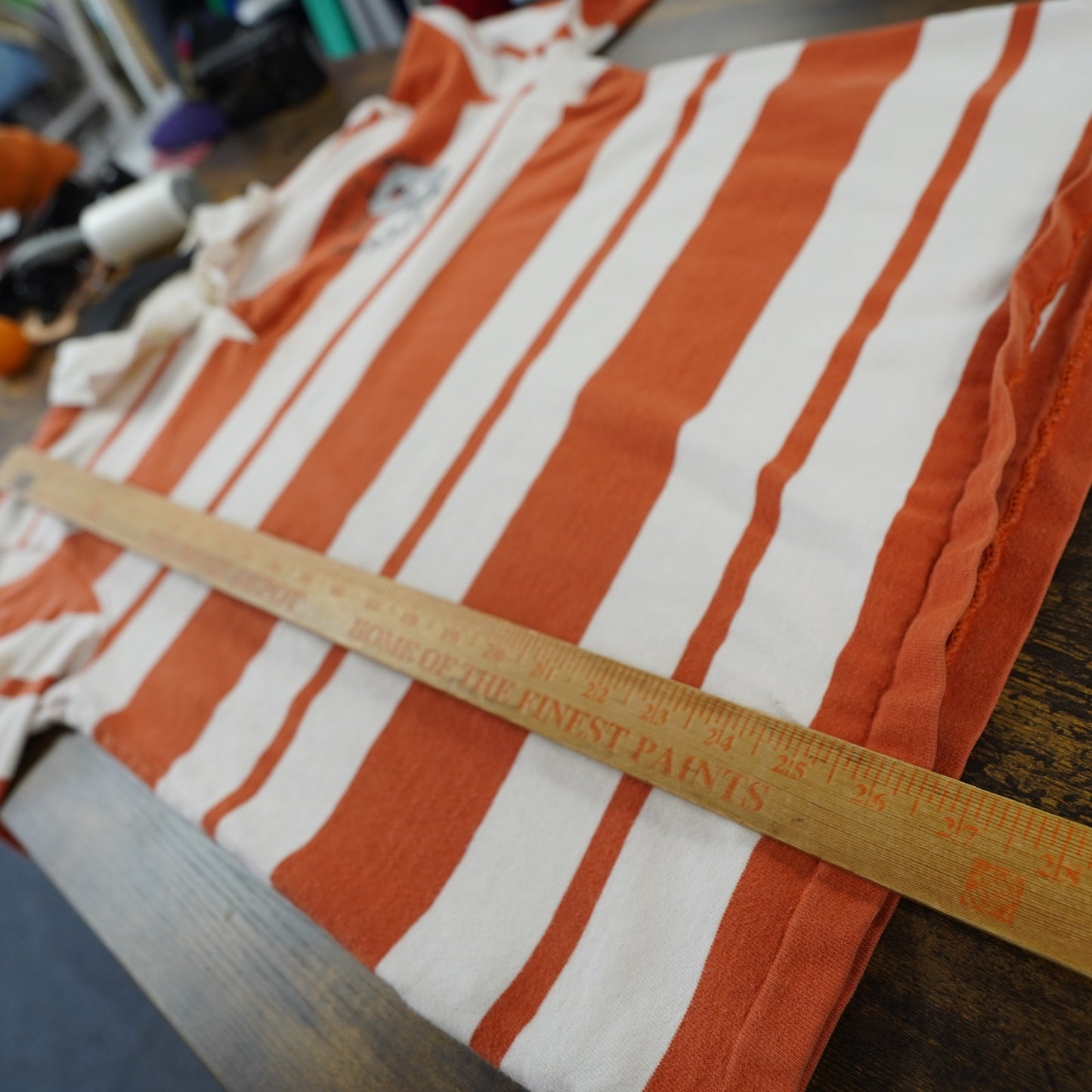 (M) Vintage American Eagle Striped Rugby Long-Sleeve Polo Shirt Men's M Orange Y2K