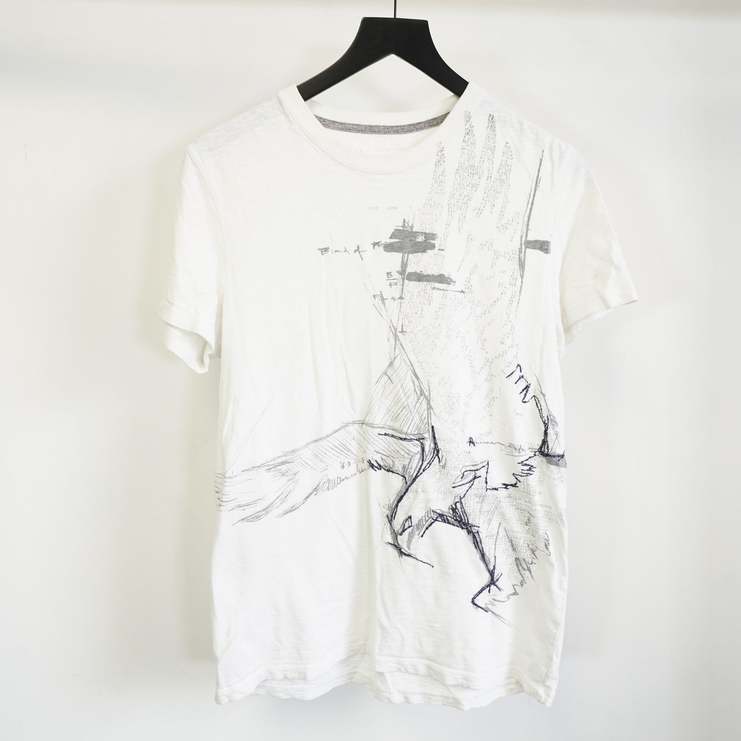 (M) Vintage Fit Y2K American Eagle Sketch Graphic T-Shirt Men's M White 2000s