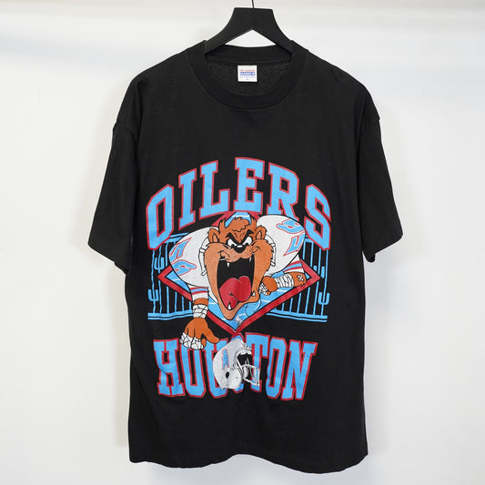 (XL) Vintage Houston Oilers Tasmanian Devil Single Stitch T-Shirt Men's XL Looney Taz