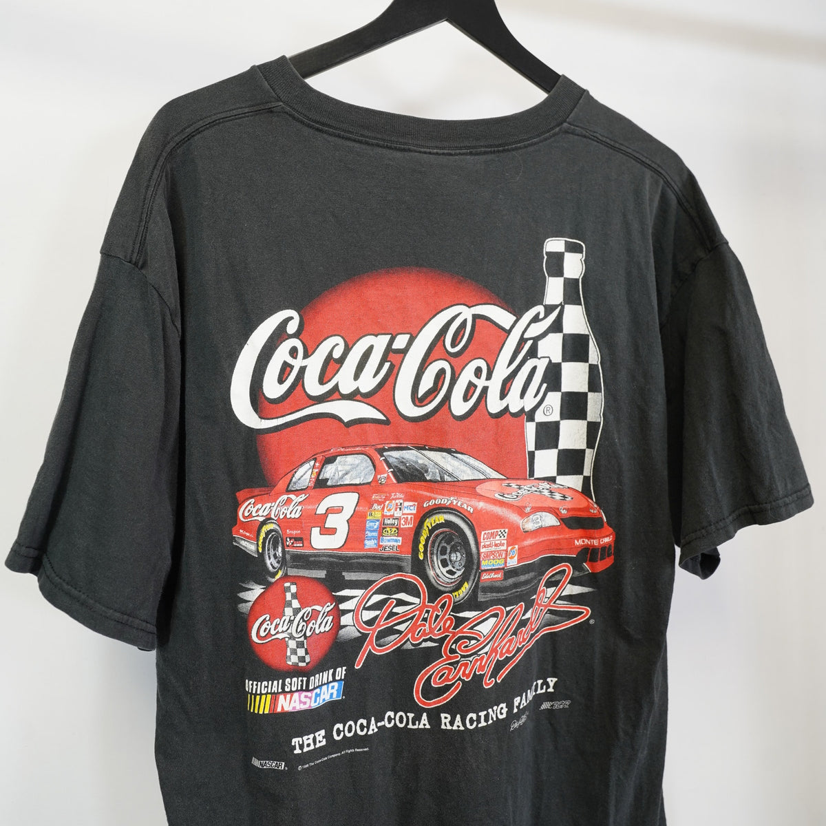 (XL) Vintage Dale Earnhardt Sr. Nascar Coca-Cola Racing T-Shirt Men's XL Black Red