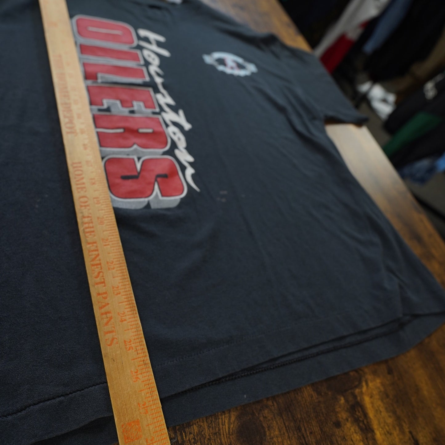 (L) Vintage Houston Oilers Single Stitch 90s T-Shirt Men's L Black Football Retro