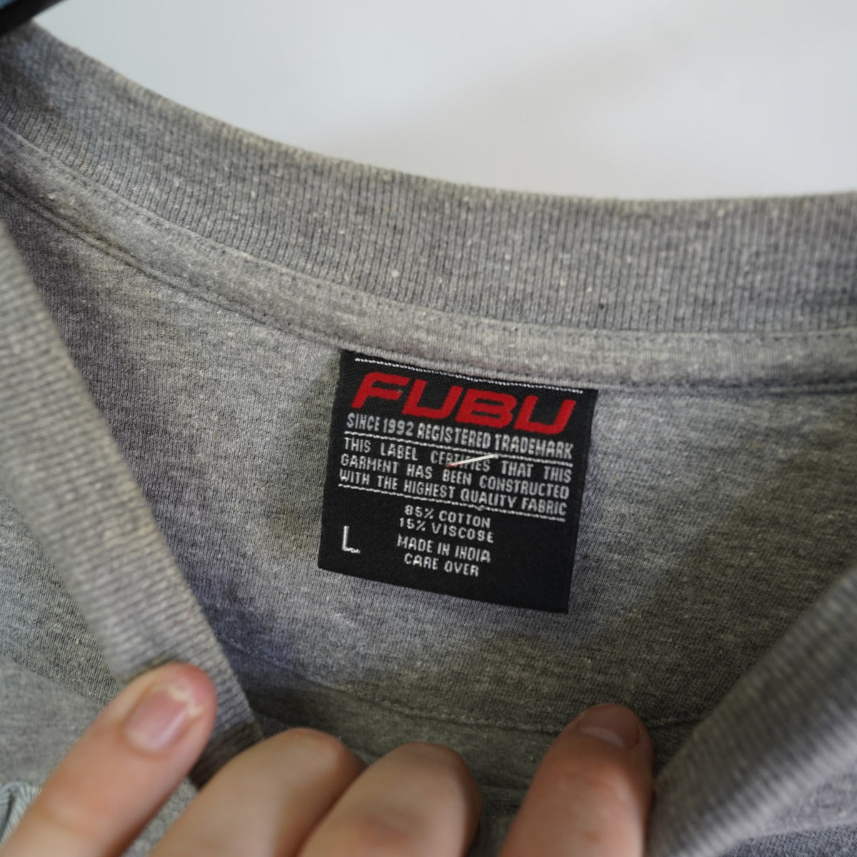 (XL) Vintage Fubu Sports Collection Embroidered Mens XL T-Shirt Gray Y2K Hip Hop 2000