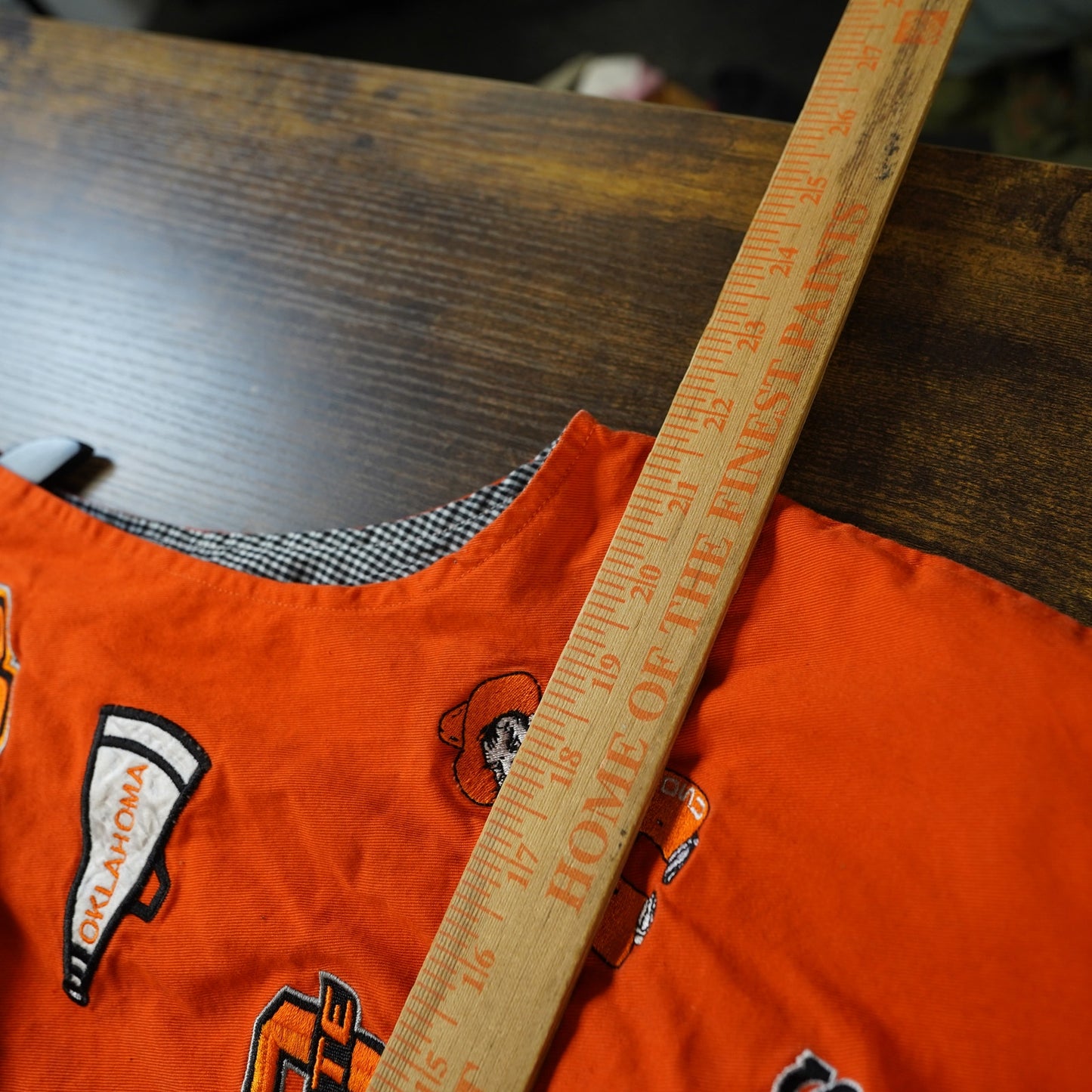 (Women's XL) Vintage Oklahoma State Cowboys Embroidered Vest Patchwork Orange